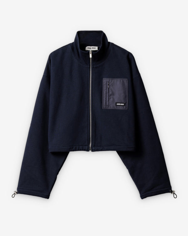 Miu Miu - Women's Zippered Fleece Jacket - (Navy)