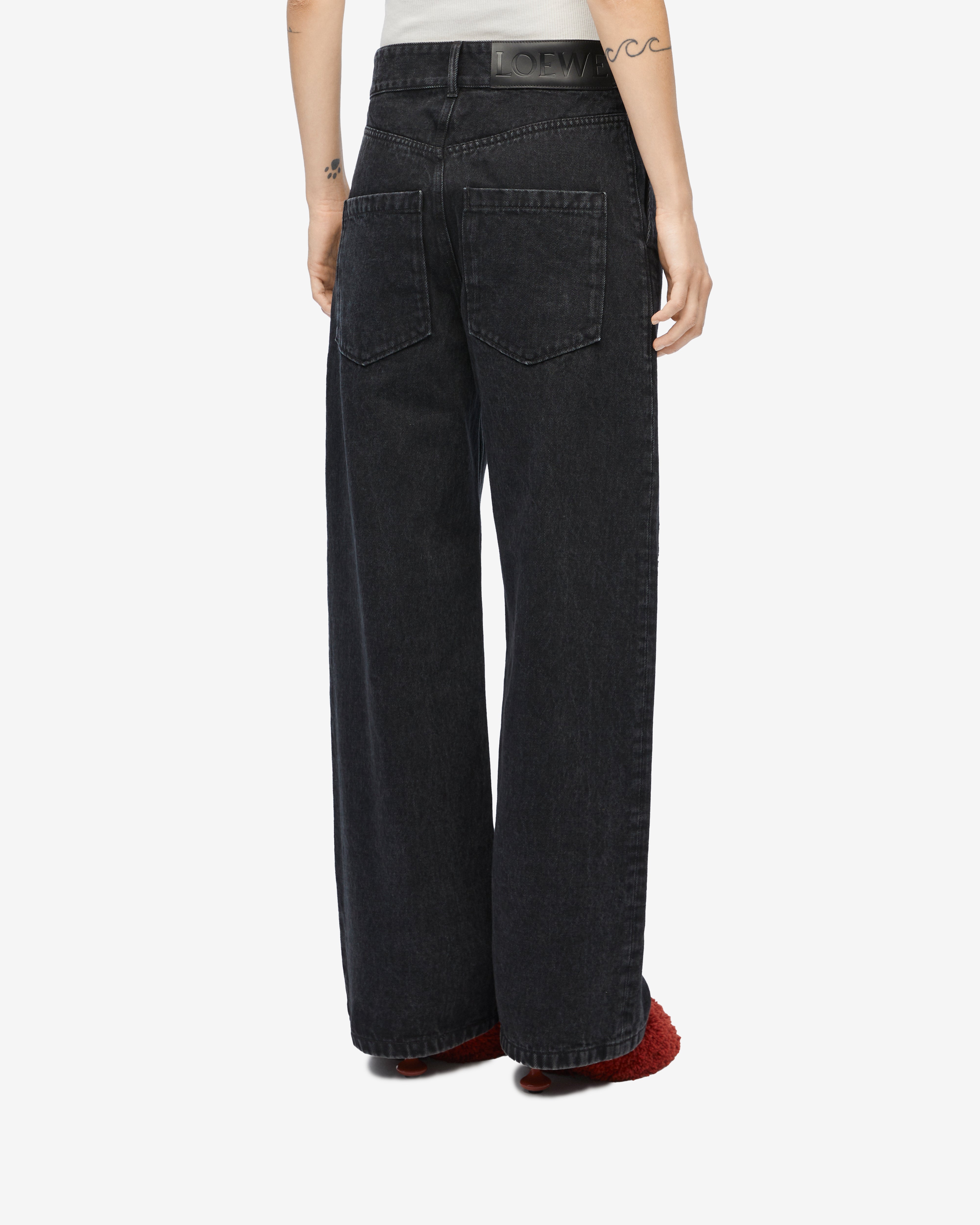 Loewe - Women's Anagram Baggy Jeans - (Black) | Dover Street