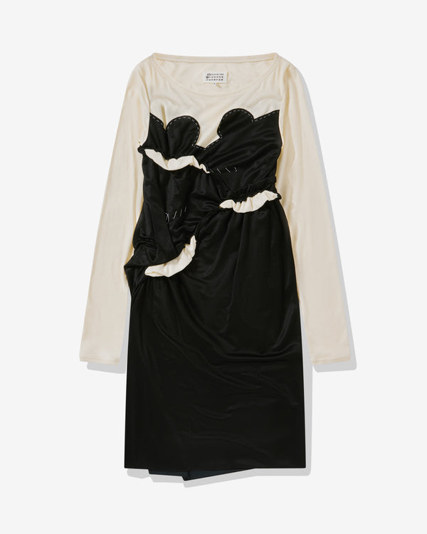 Maison Margiela - Women's Spliced Jersey Dress - (Black/Cream)