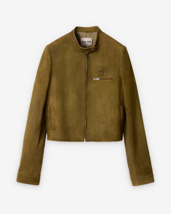 Miu Miu - Women's Waxed Suede Jacket - (Green)