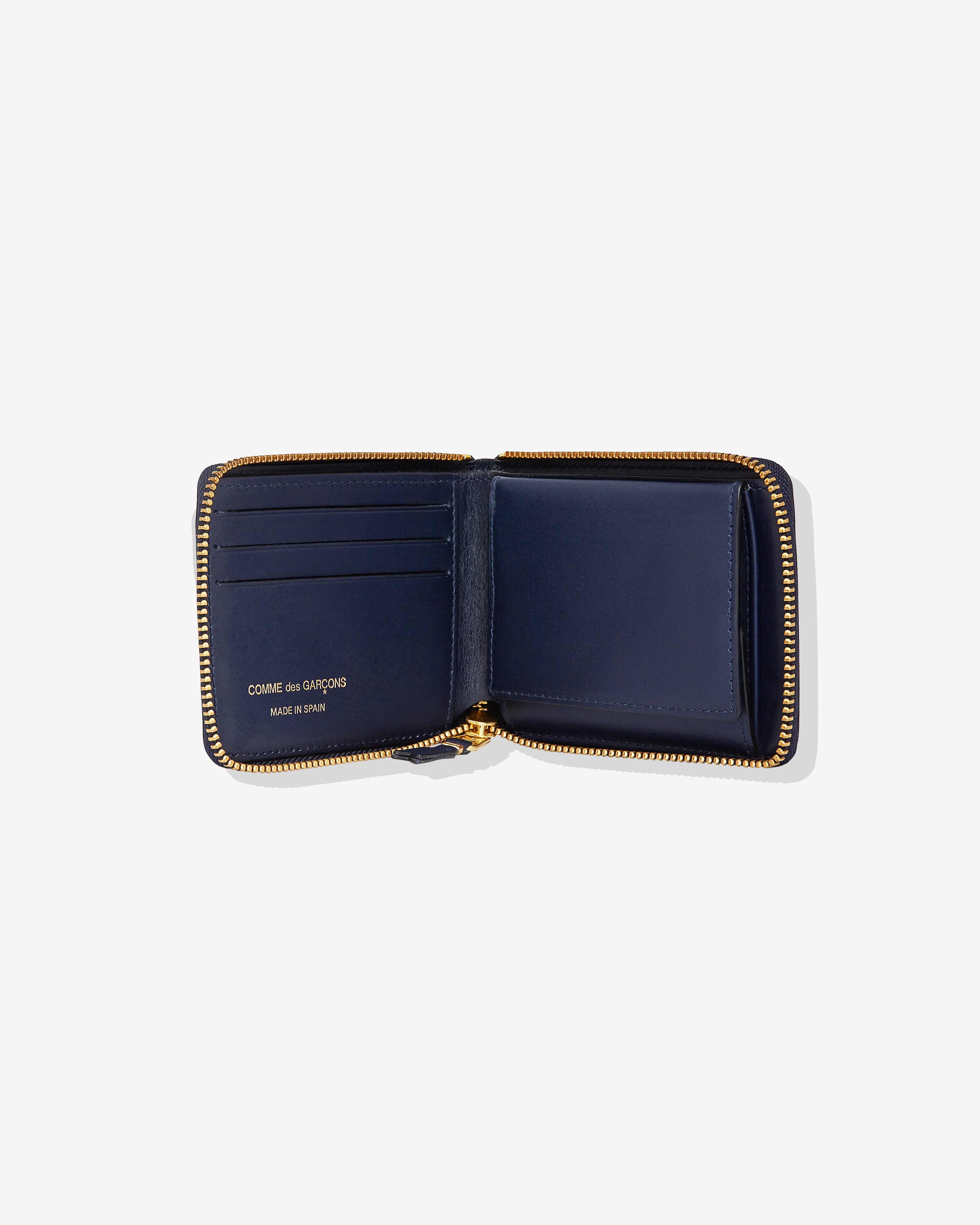 CDG Wallet: Classic Leather Full Zip Around Wallet (SA7100 Navy
