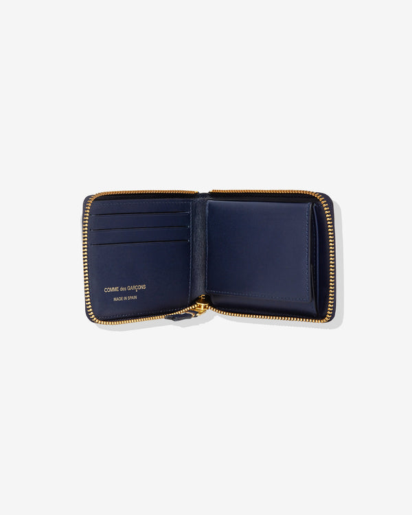 CDG Wallet - Classic Leather Full Zip Around Wallet - (SA7100 Navy)