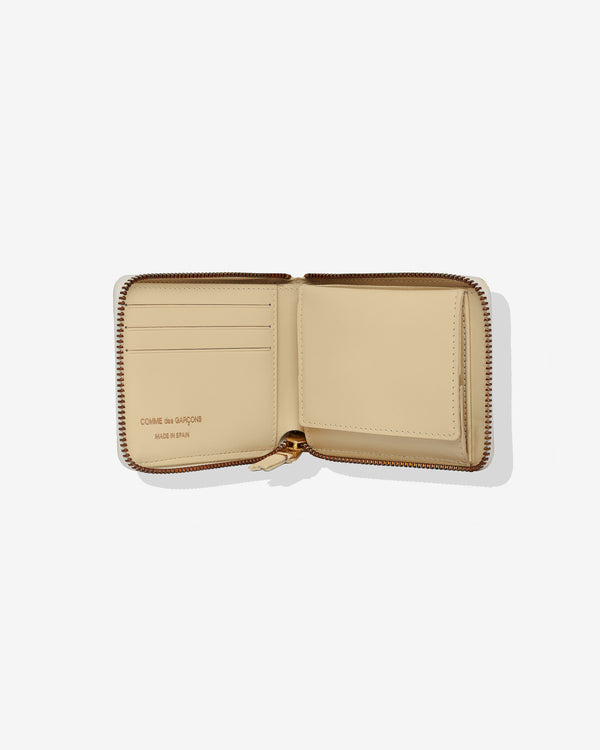 CDG Wallet - Full Zip Around Wallet - (Off White SA7100)