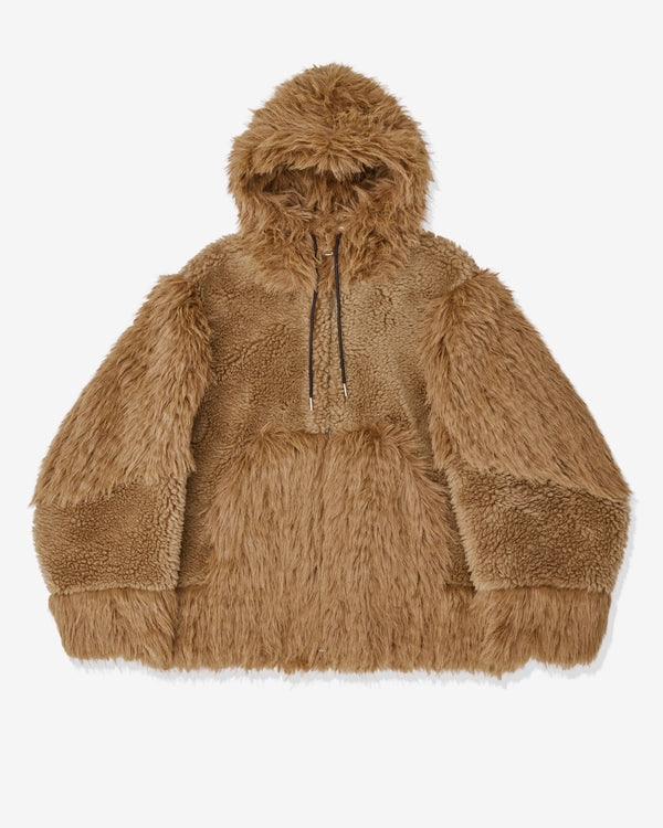 Sacai - Men's Faux Shearling X Faux Fur Hood - (Brown)