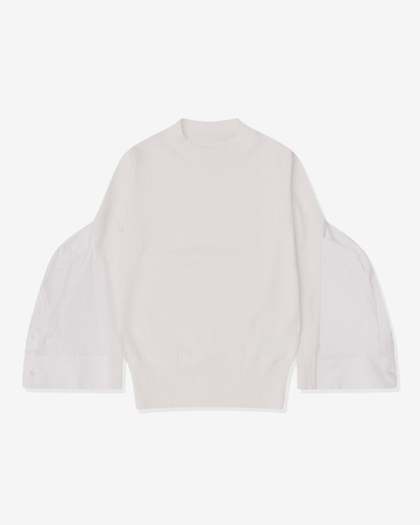 Sacai - Women's Cotton Poplin X Knit Pullover - (White)