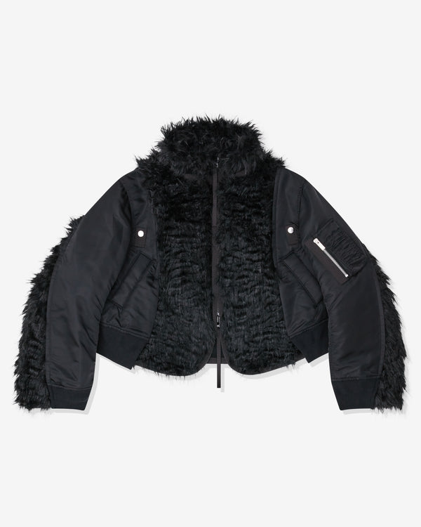 Sacai - Women's Faux Fur X Nylon Twill Blouson - (Black)