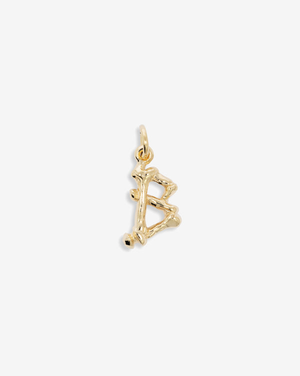 The Great Frog - Letter B Alphabones Pendant - (Gold)