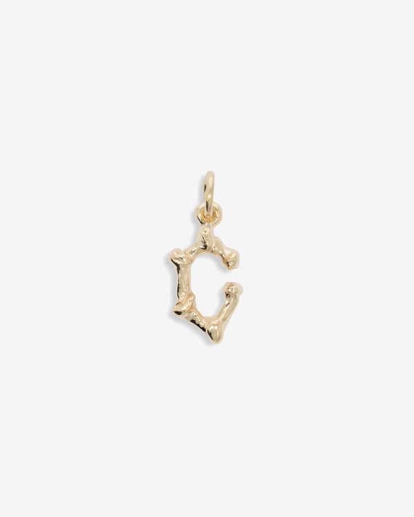 The Great Frog - Letter C Alphabones Pendant - (Gold)