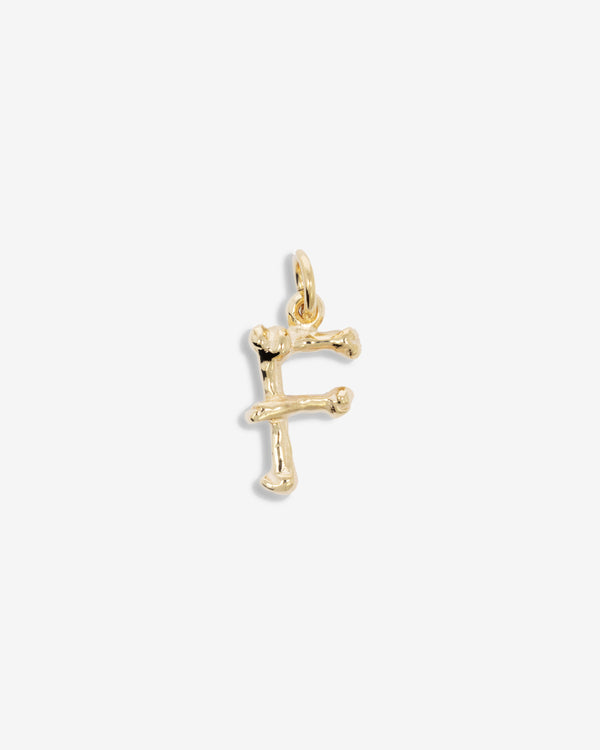 The Great Frog - Letter F Alphabones Pendant - (Gold)