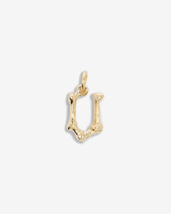 The Great Frog - Letter U Alphabones Pendant - (Gold)