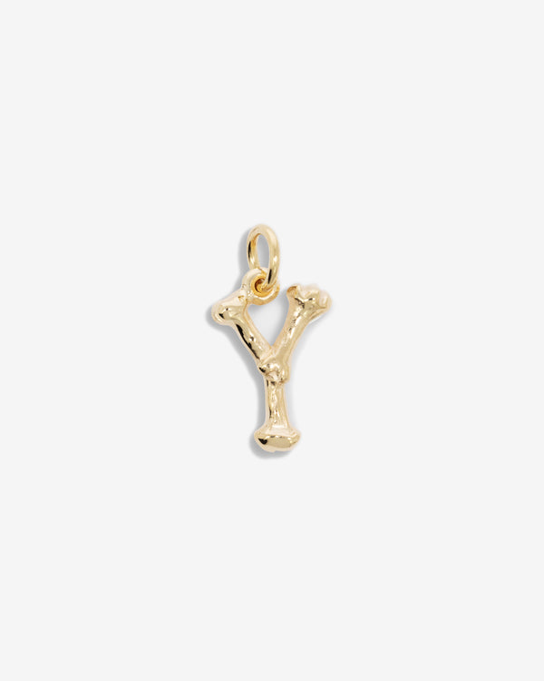 The Great Frog - Letter Y Alphabones Pendant - (Gold)