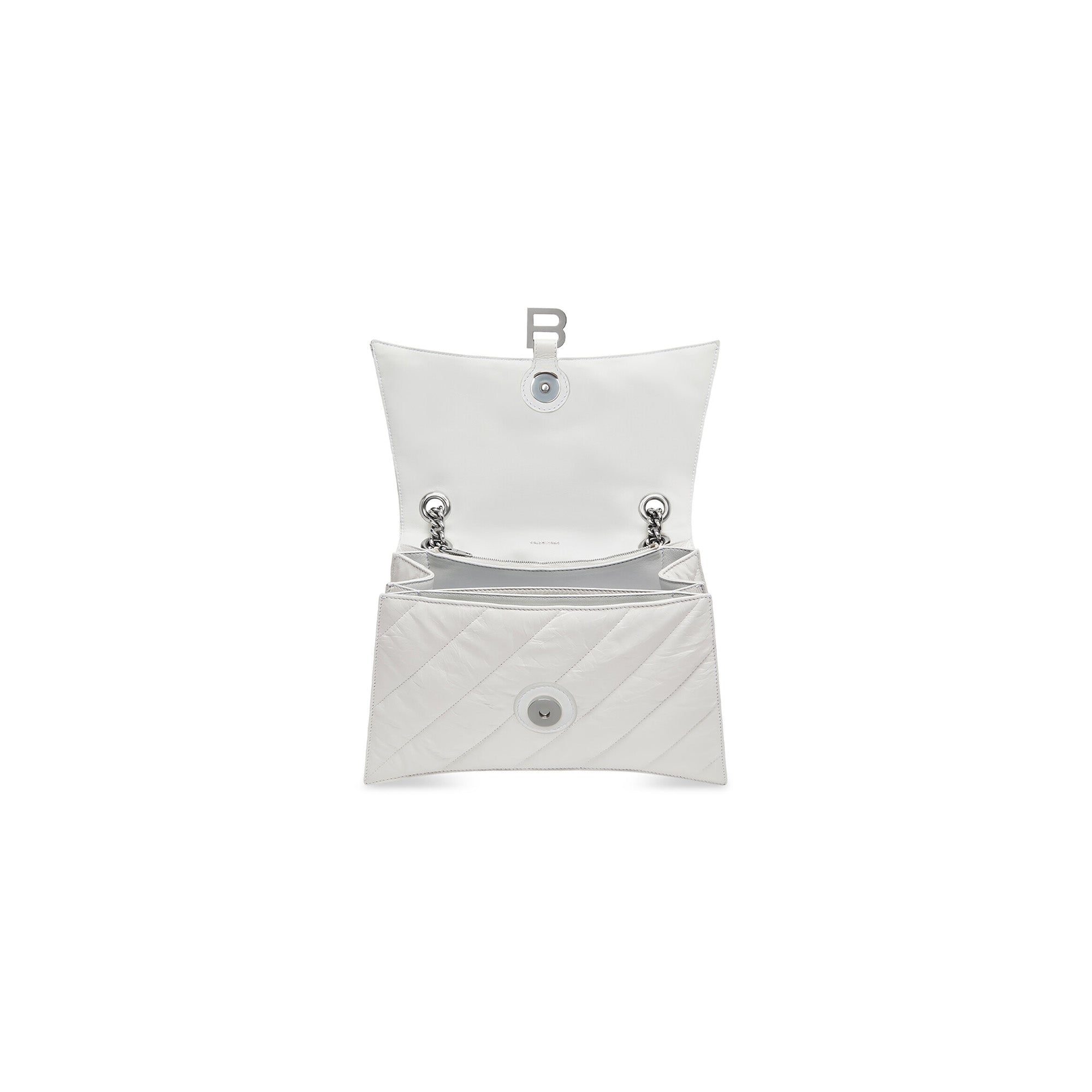 Balenciaga - Women’s Crush Quilted Chain Medium Bag - (Optic White) view 5