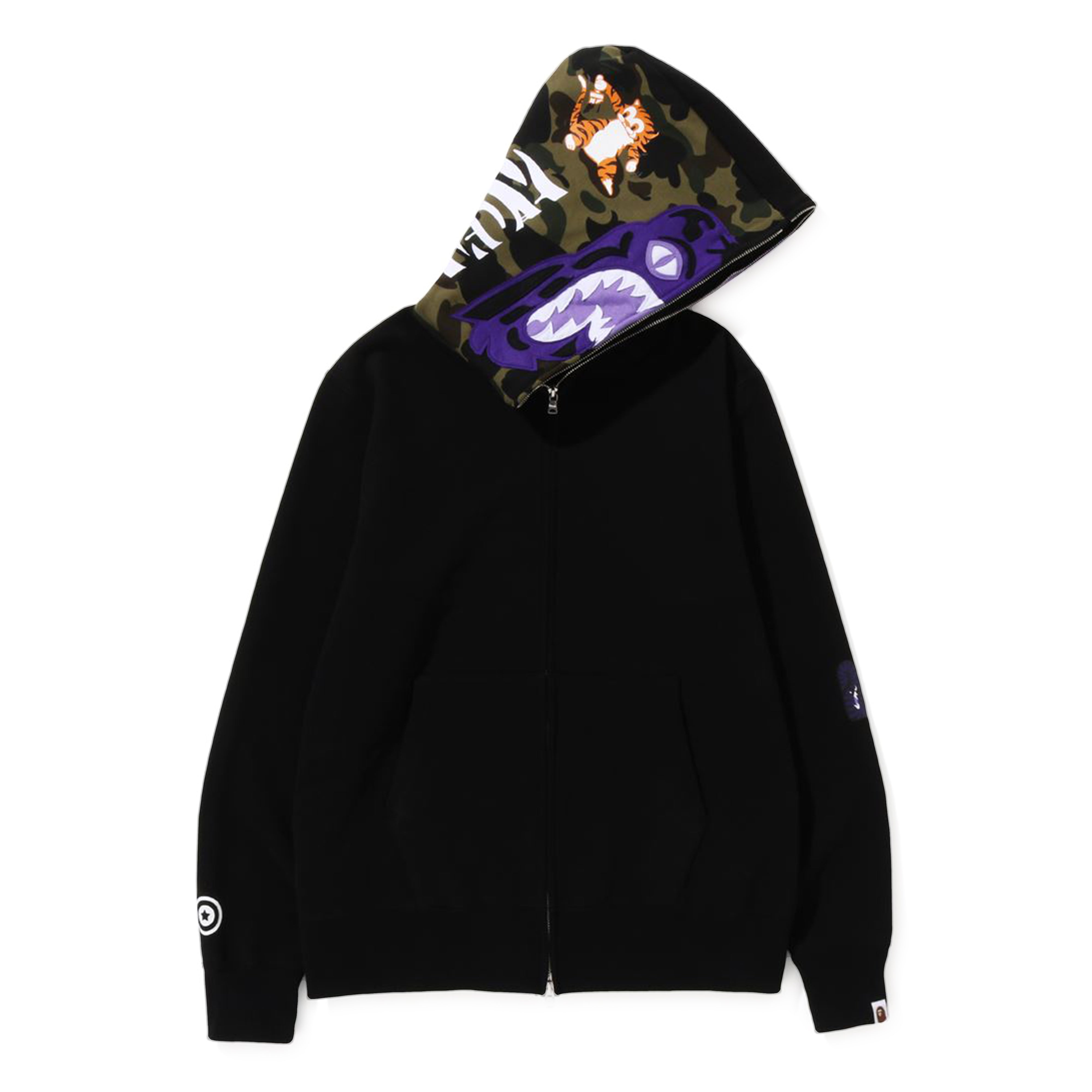 Black and outlet purple bape hoodie