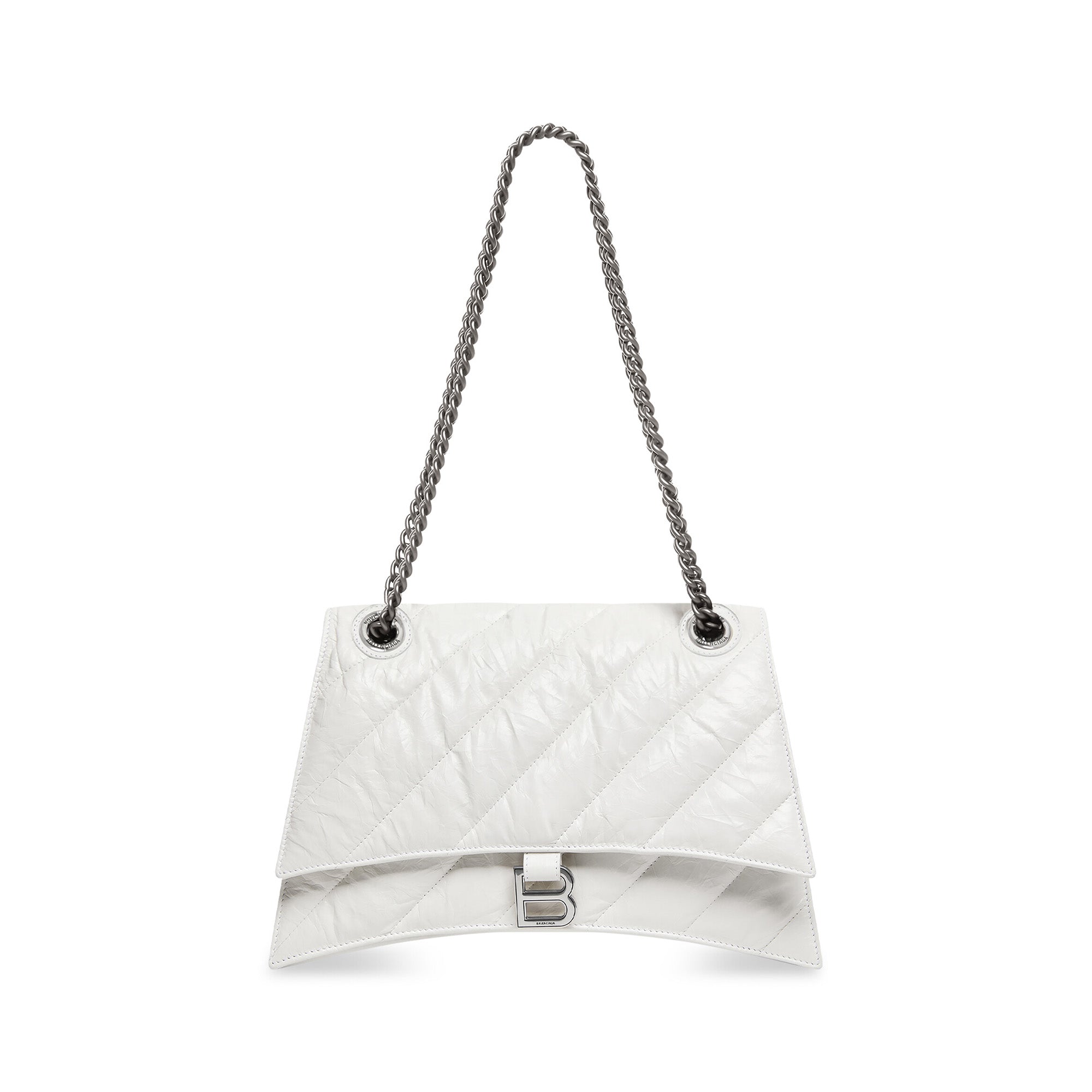 Balenciaga - Women’s Crush Quilted Chain Medium Bag - (Optic White) view 1