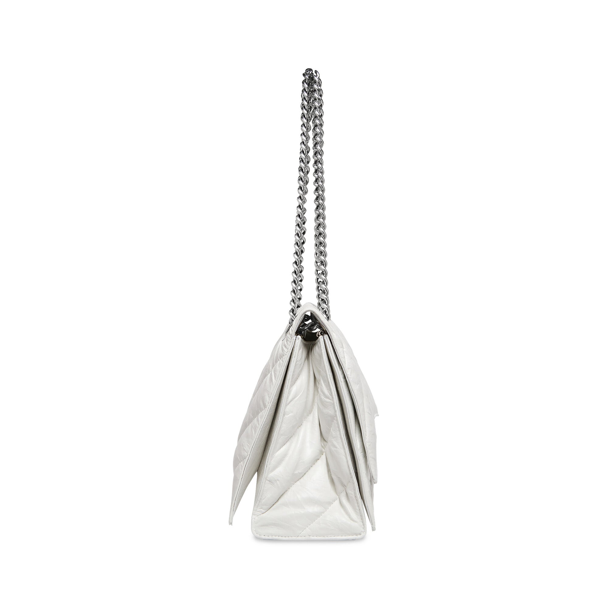 Balenciaga - Women’s Crush Quilted Chain Medium Bag - (Optic White) view 3