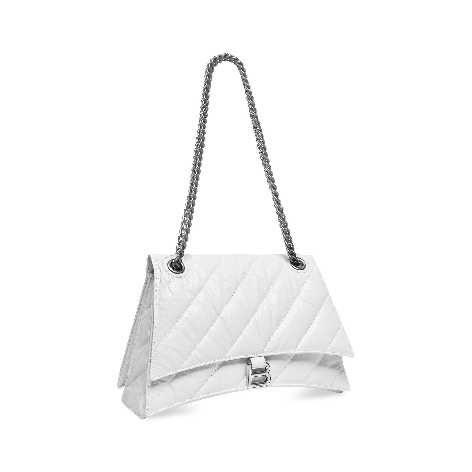 Balenciaga - Women’s Crush Quilted Chain Medium Bag - (Optic White) view 2