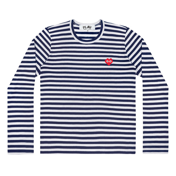 Play - the Artist Invader Striped L/S T-Shirt - (Navy/White)