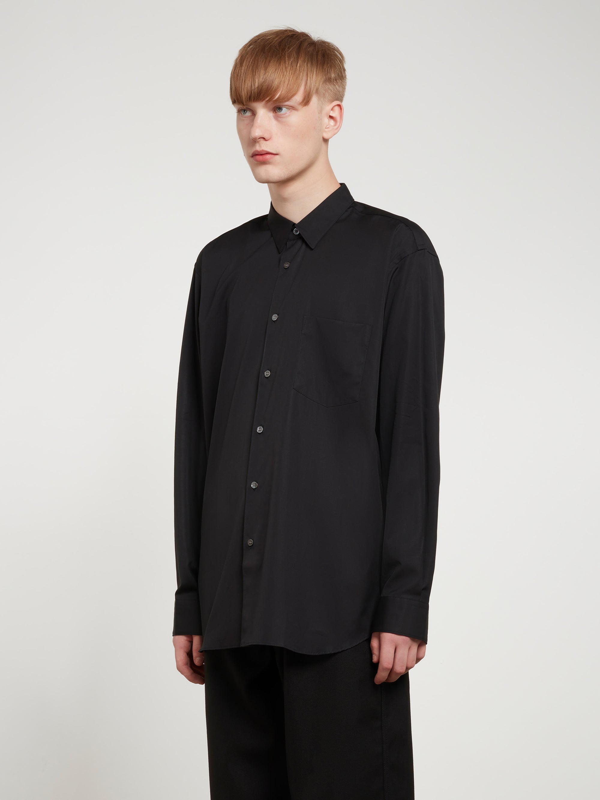 CDG Shirt Forever - Wide Fit Cotton Shirt - (Black) view 3