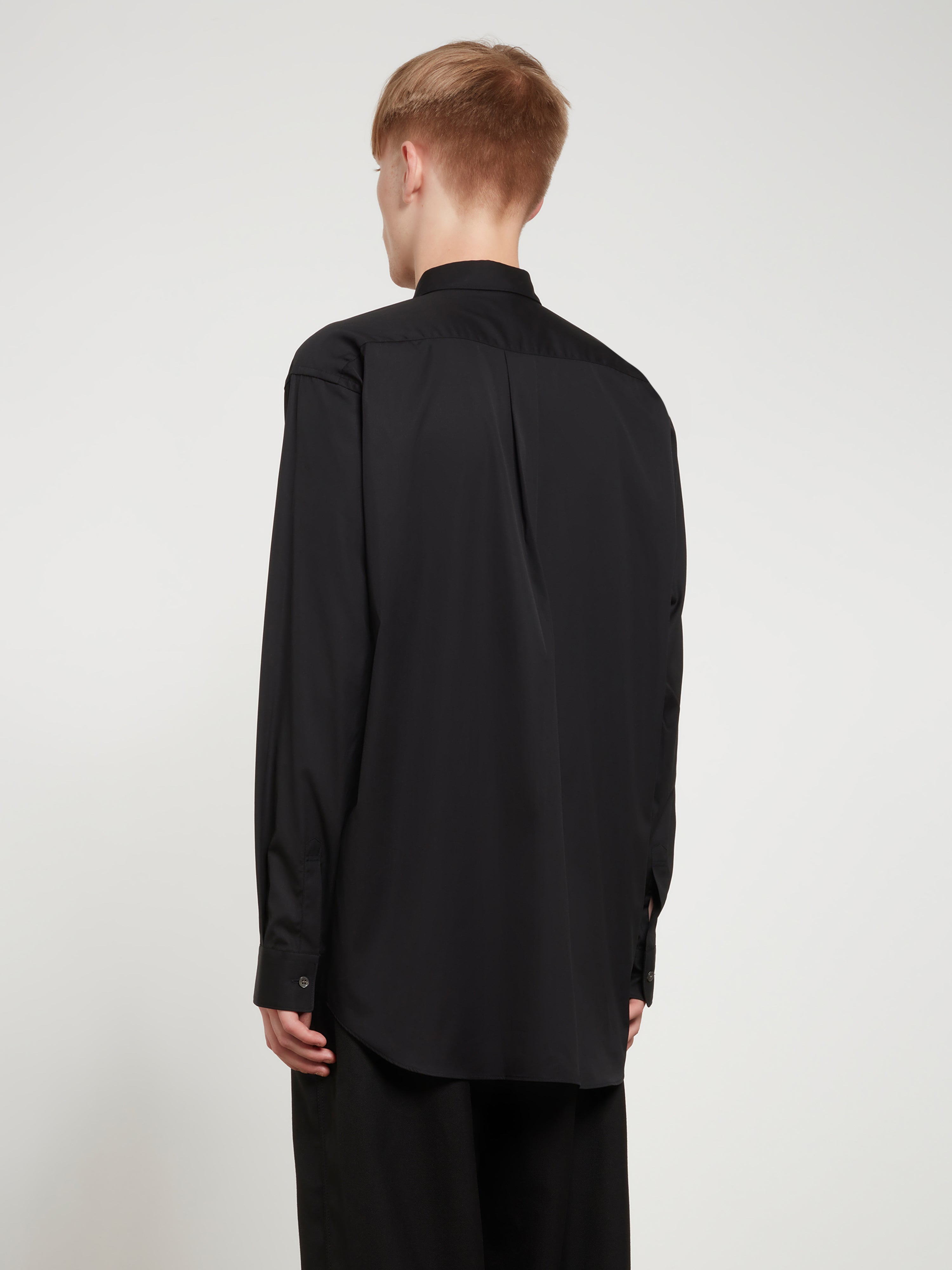 CDG Shirt Forever: Wide Fit Cotton Shirt (Black) | Dover Street