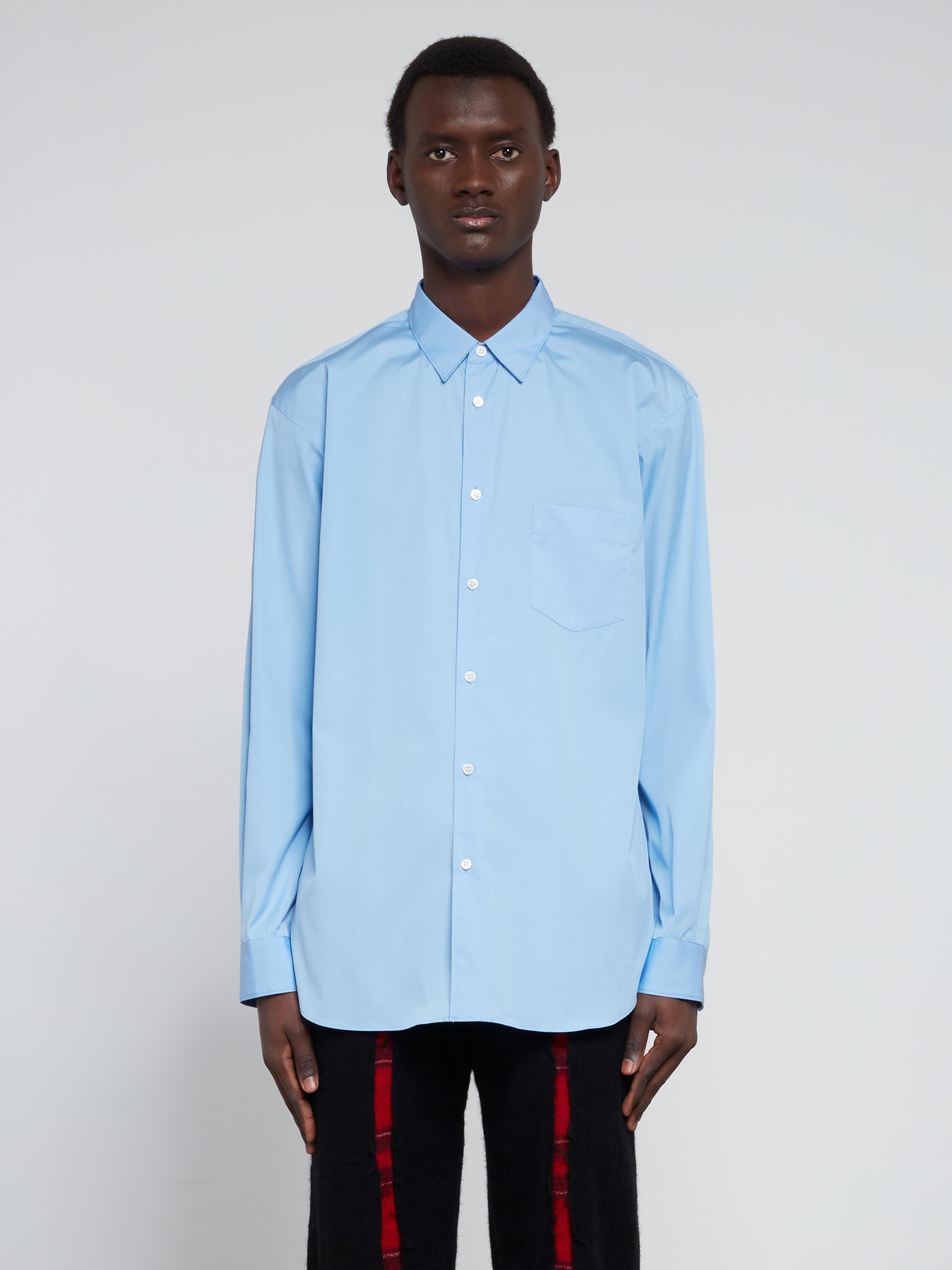 CDG Shirt Forever - Classic Fit Woven Cotton Shirt - (Baby Blue) view 2