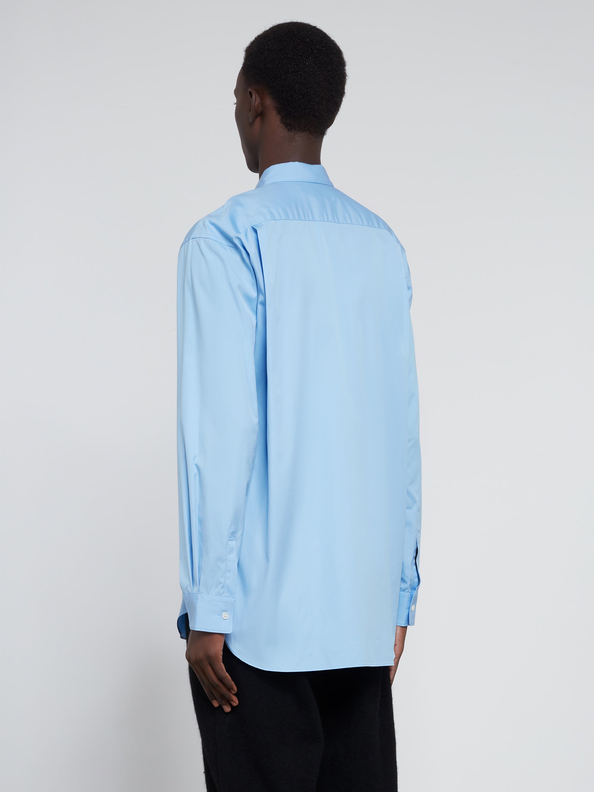 CDG Shirt Forever - Classic Fit Woven Cotton Shirt - (Baby Blue) view 4