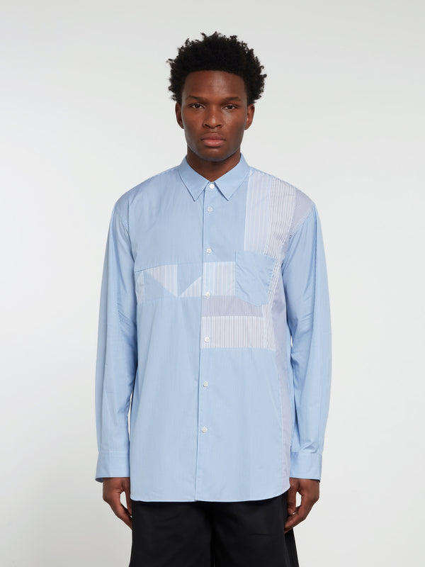 CDG Shirt Forever - Classic Fit Patchwork Shirt - (Stripe 1/Mix)