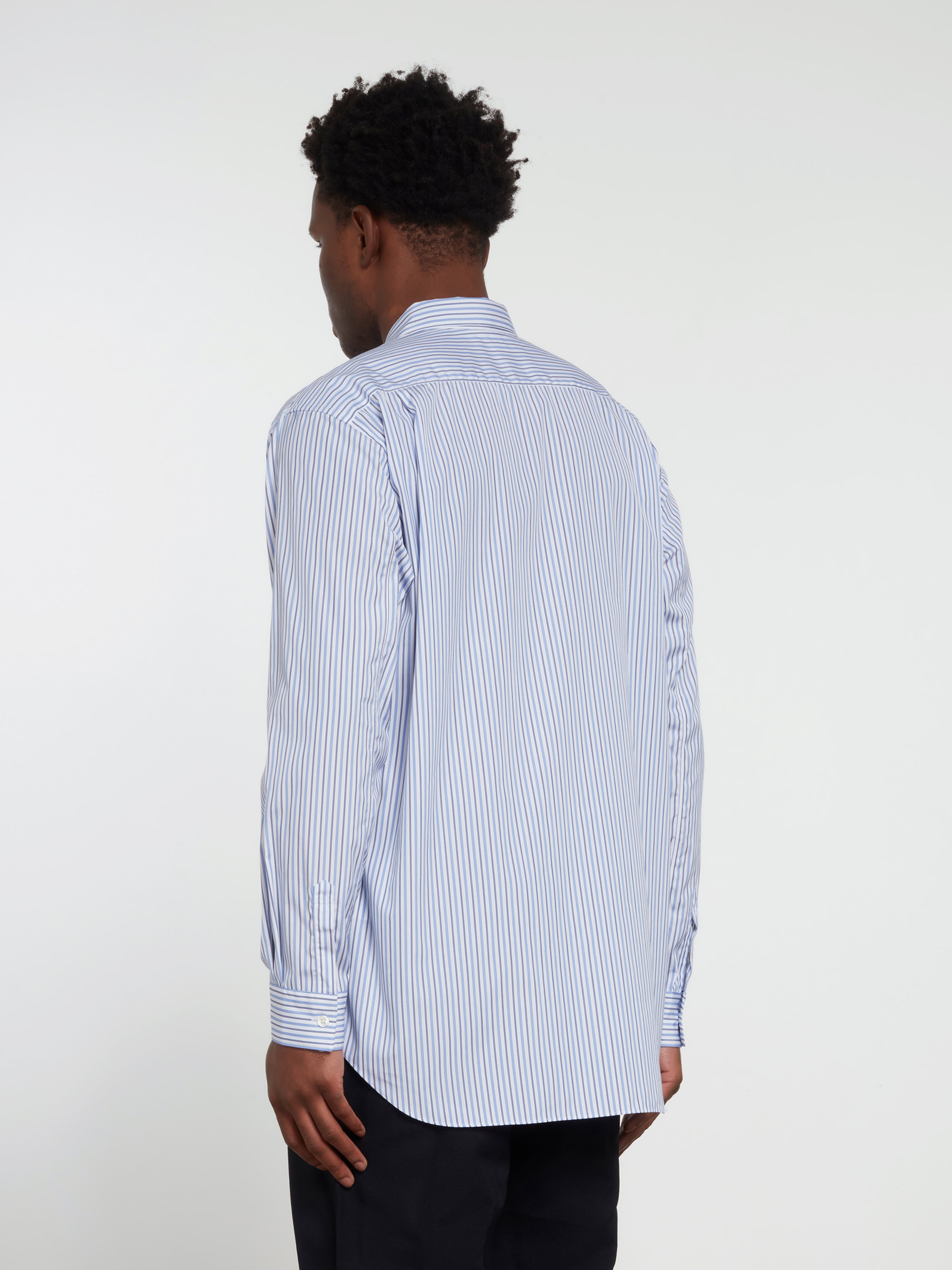 Cdg striped hotsell shirt mens