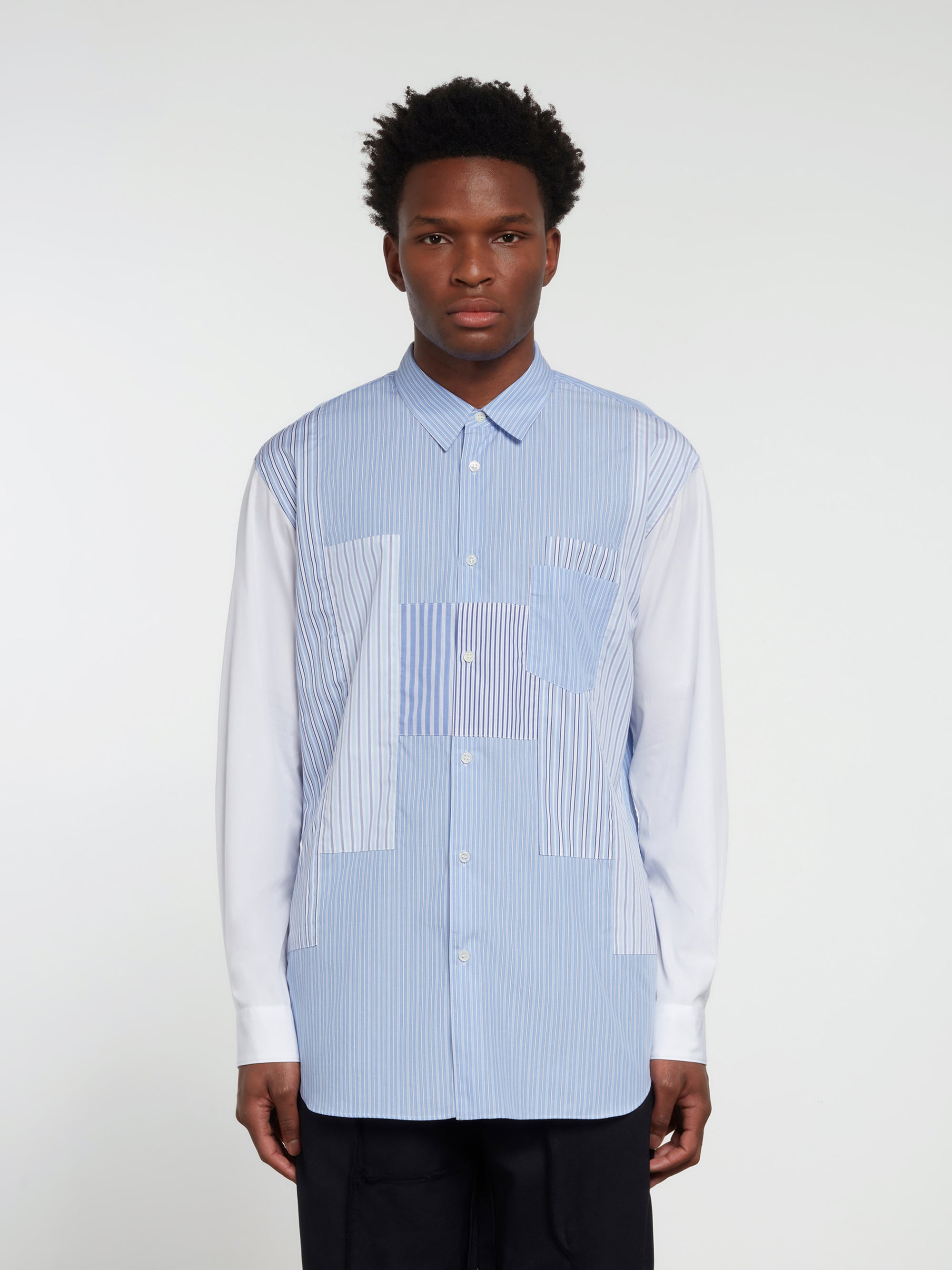 CDG Shirt Forever Classic Fit Contrast Patchwork Shirt Stripe 4 Mix cdg-shirt-forever-classic-fit-contrast-patchwork-shirt-stripe-4-mix