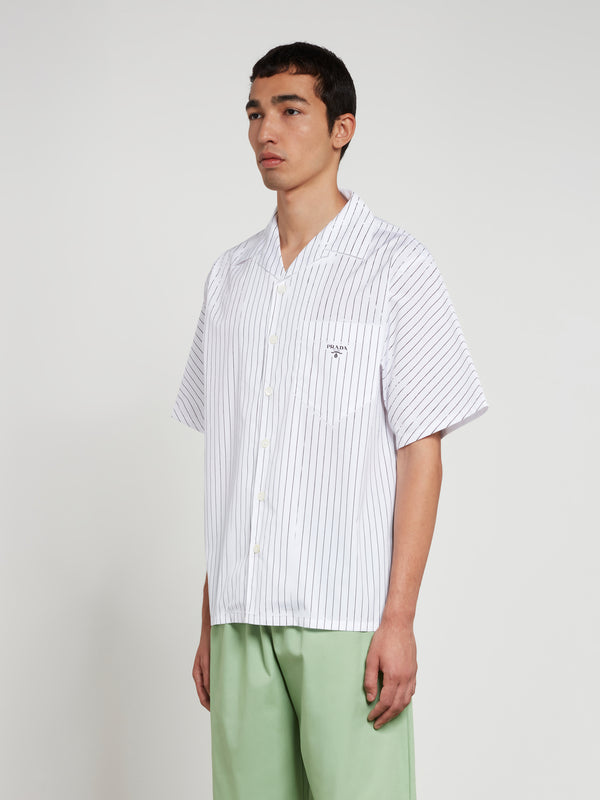 Prada - Men’s Striped Short Sleeve Shirt - (White/Black)
