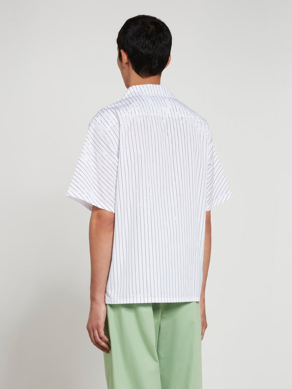 Prada - Men’s Striped Short Sleeve Shirt - (White/Black)