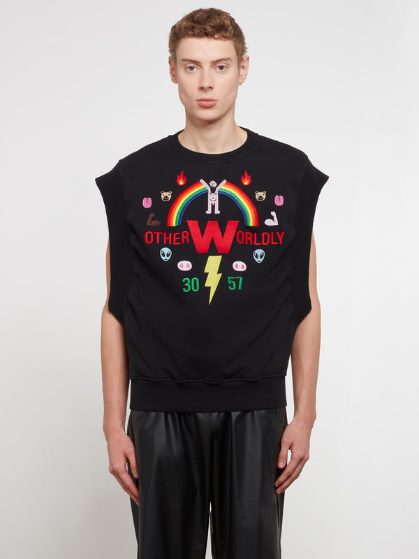 Walter Van Beirendonck - Men’s Embroidered Rainbow Vest - (Black)