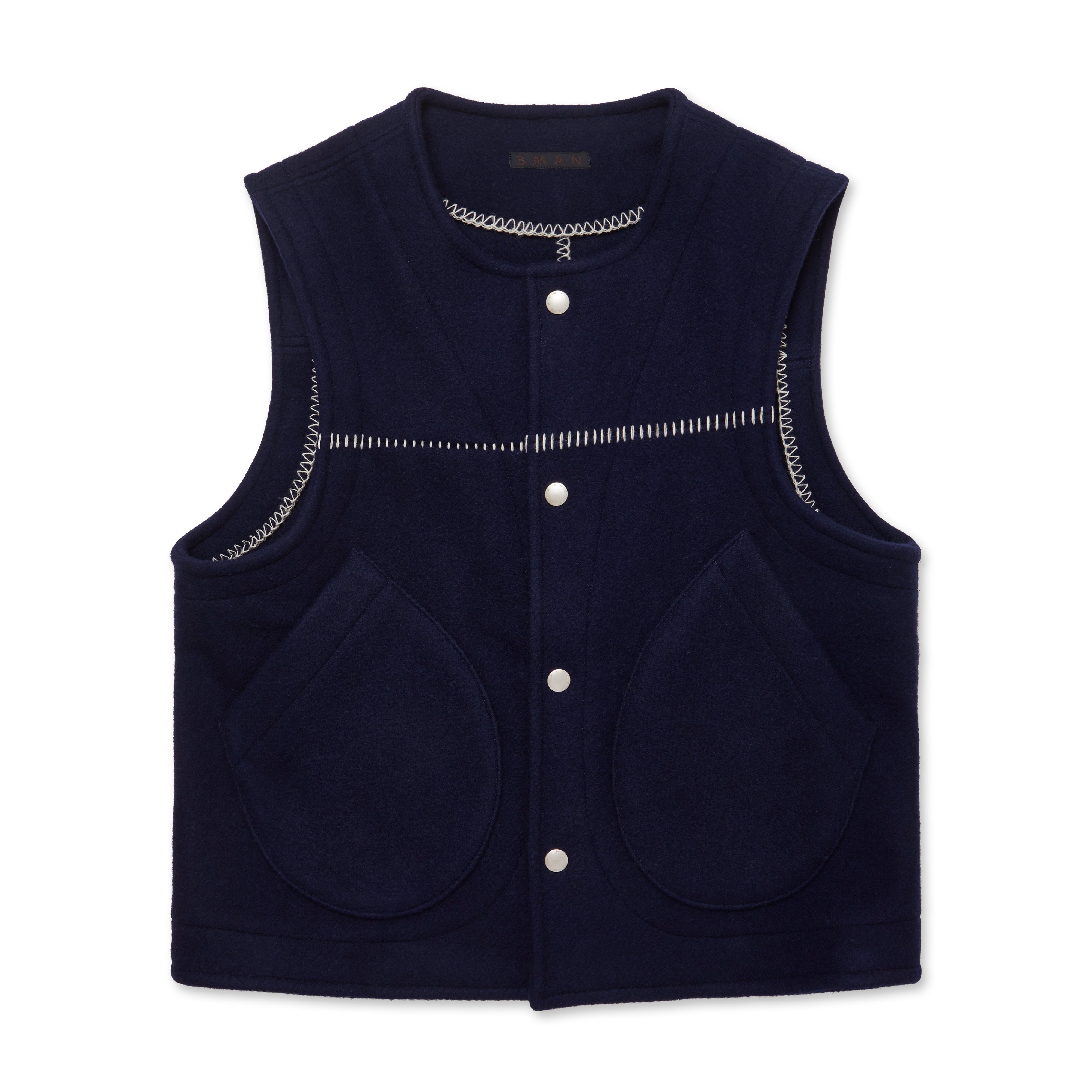 3MAN DSM Exclusive Men's Blanket Vest (Navy) | Dover Street Market