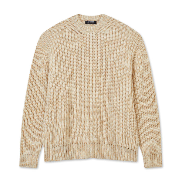 Raf Simons - Men’s Bulky Pearl Ribbed Roundneck Sweater - (Ecru Yellow)