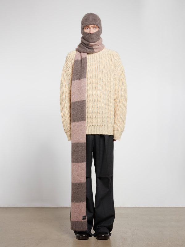 Raf Simons - Men’s Bulky Pearl Ribbed Roundneck Sweater - (Ecru Yellow)