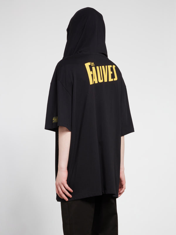 Raf Simons - Men’s Oversized T-Shirt With Hood Fauves - (Black)