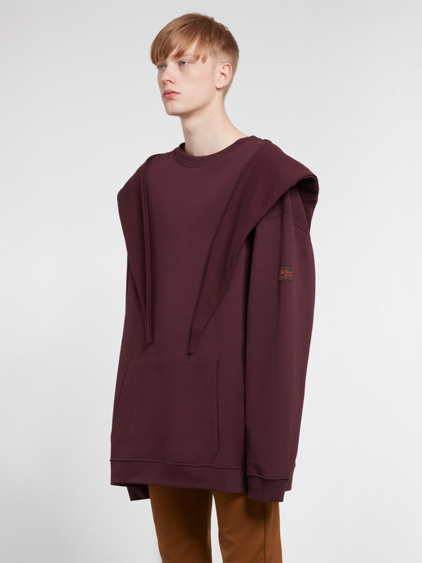 Raf Simons - Men’s Regular Fit Knot Hoodie - (Dark Aubergine)