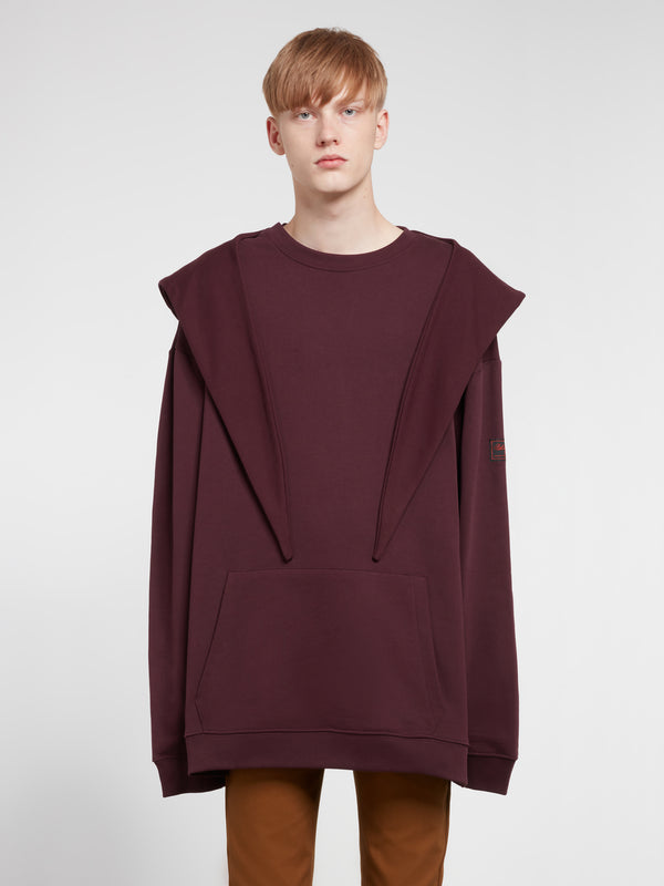 Raf Simons - Men’s Regular Fit Knot Hoodie - (Dark Aubergine)