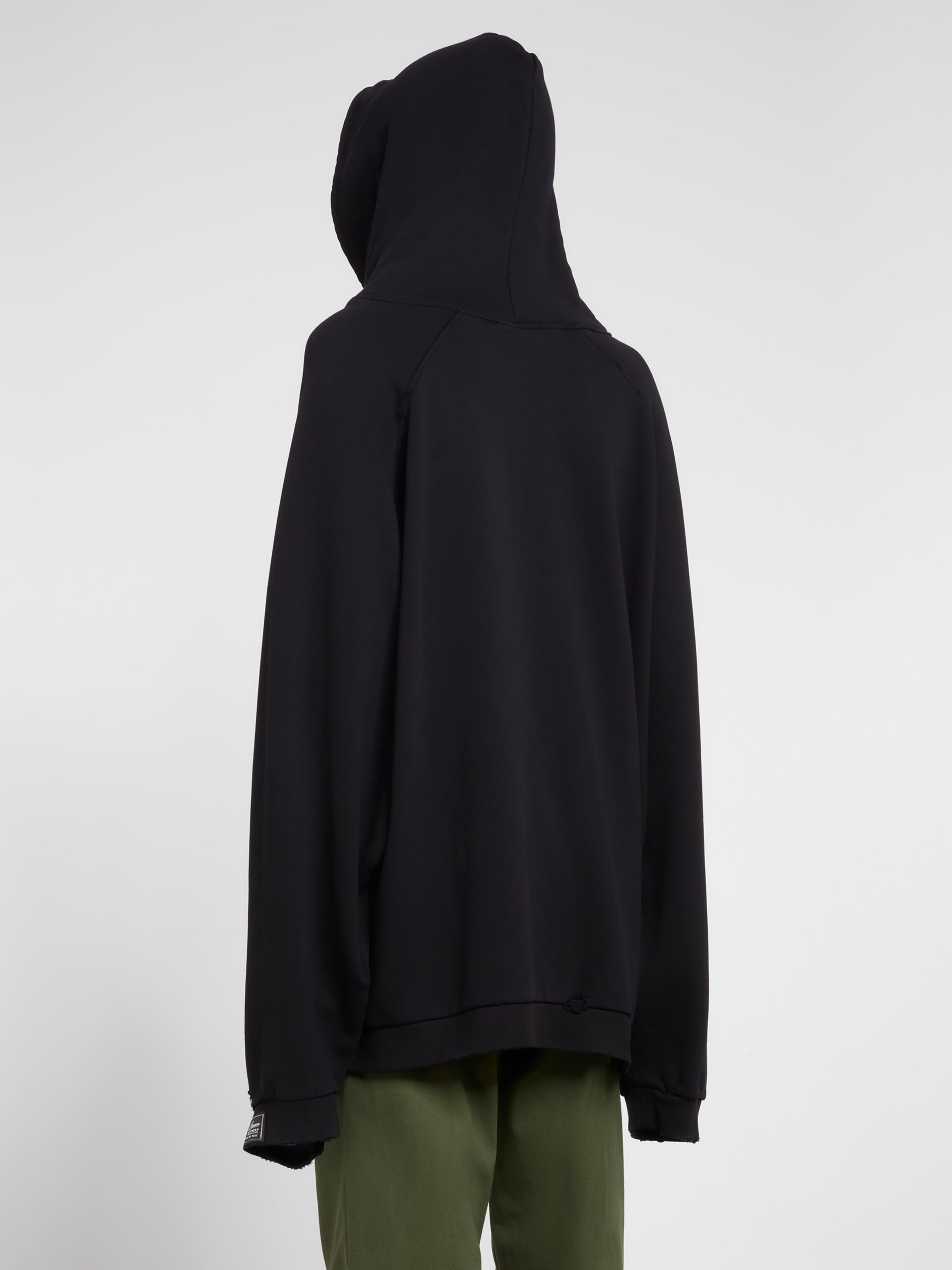 Raf Simons - Men’s Destroyed Oversized Grand Fete de Nuit Hoodie - (Black)