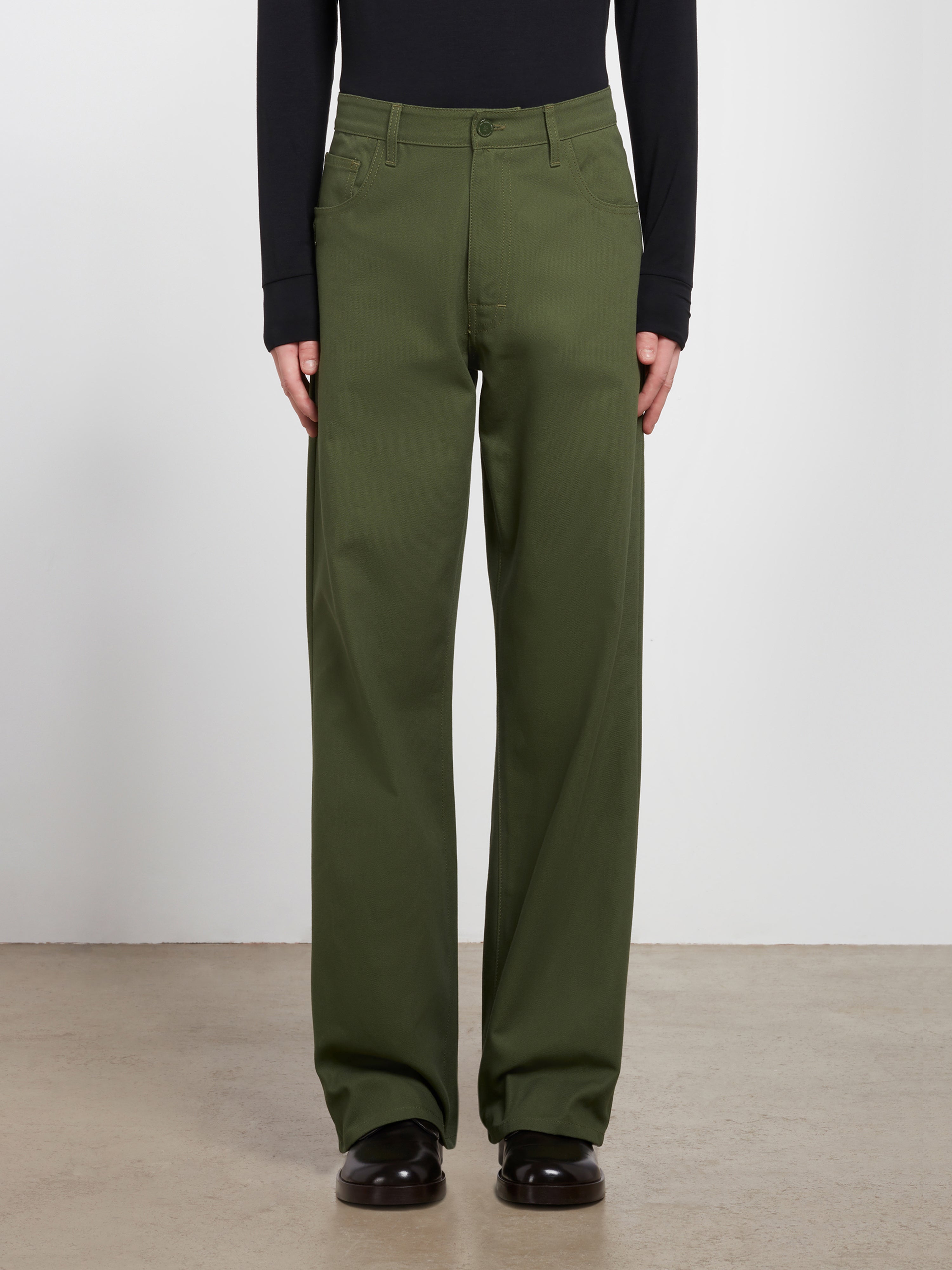 Raf Simons Men's Wide Fit Denim Workwear Pants (Khaki) | Dover