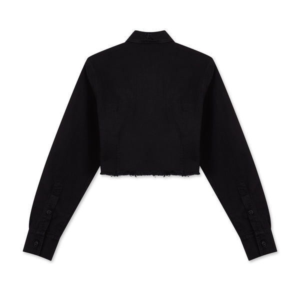 Raf Simons - Women’s Cropped Denim Shirt With R Pin - (Black)