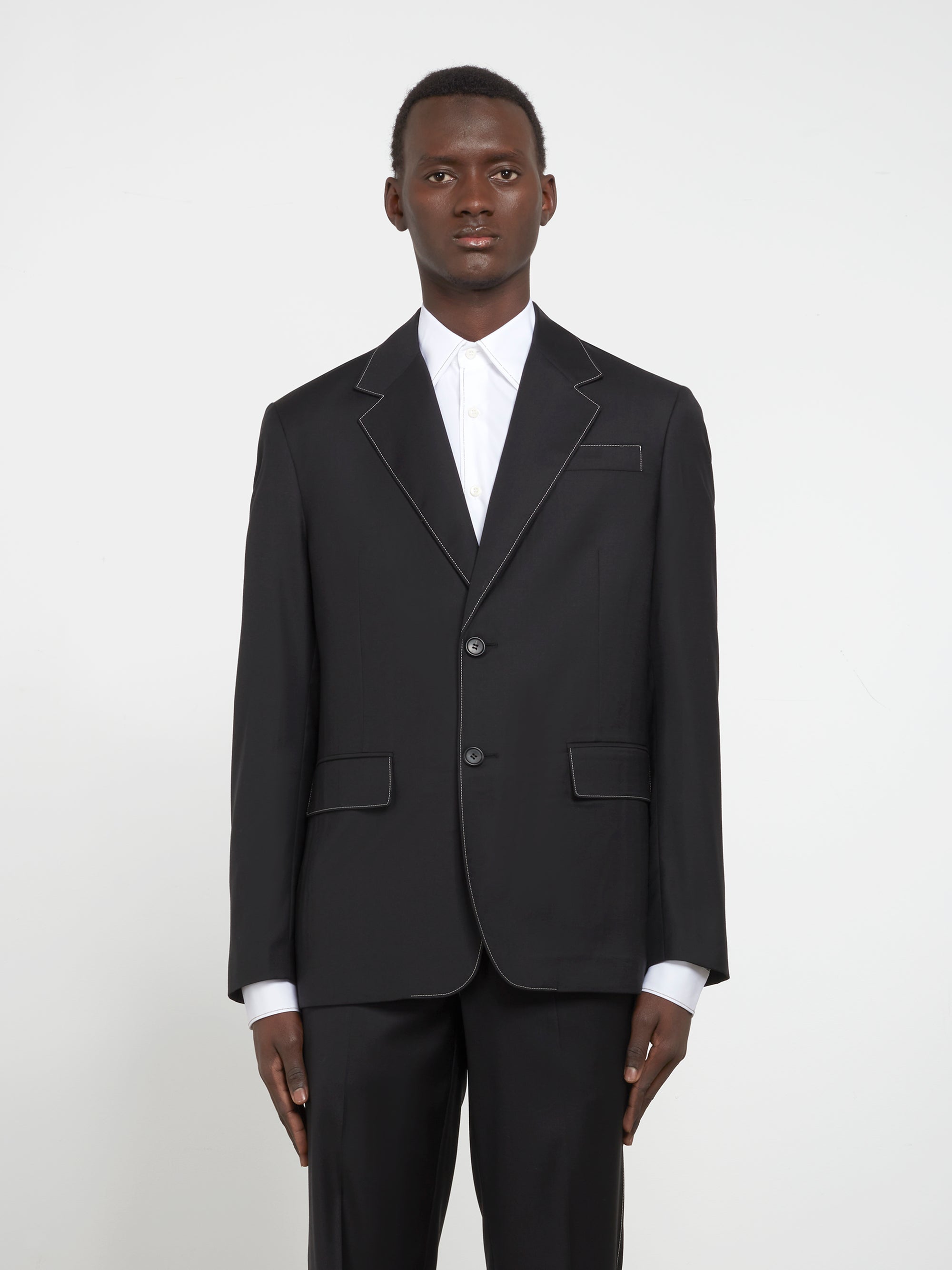 Prada - Men’s Single-Breasted Wool Jacket - (Black) view 1