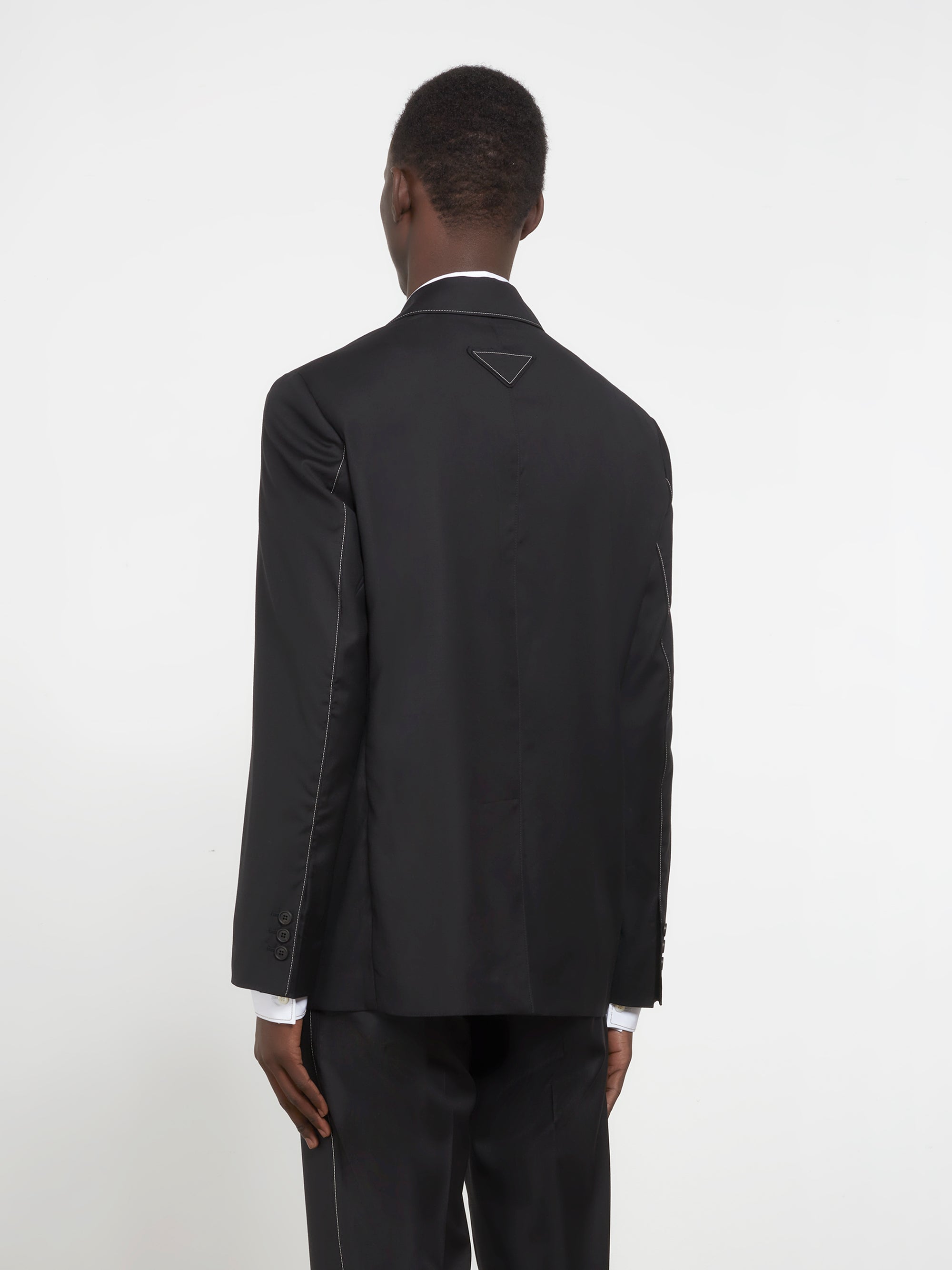 Prada - Men’s Single-Breasted Wool Jacket - (Black) view 3
