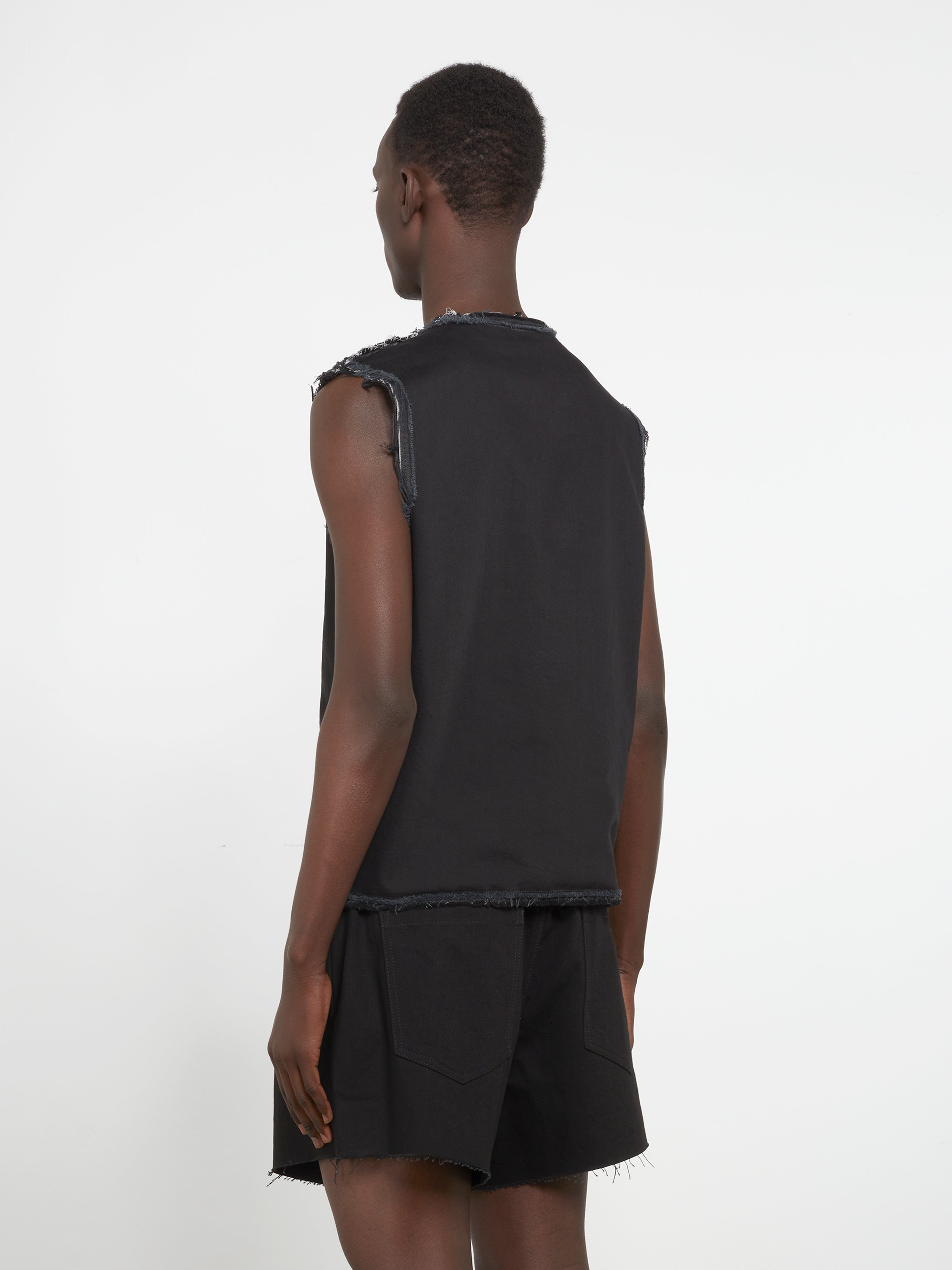 Raf Simons Men's Doubled Denim Top Washed (Black) | Dover Street