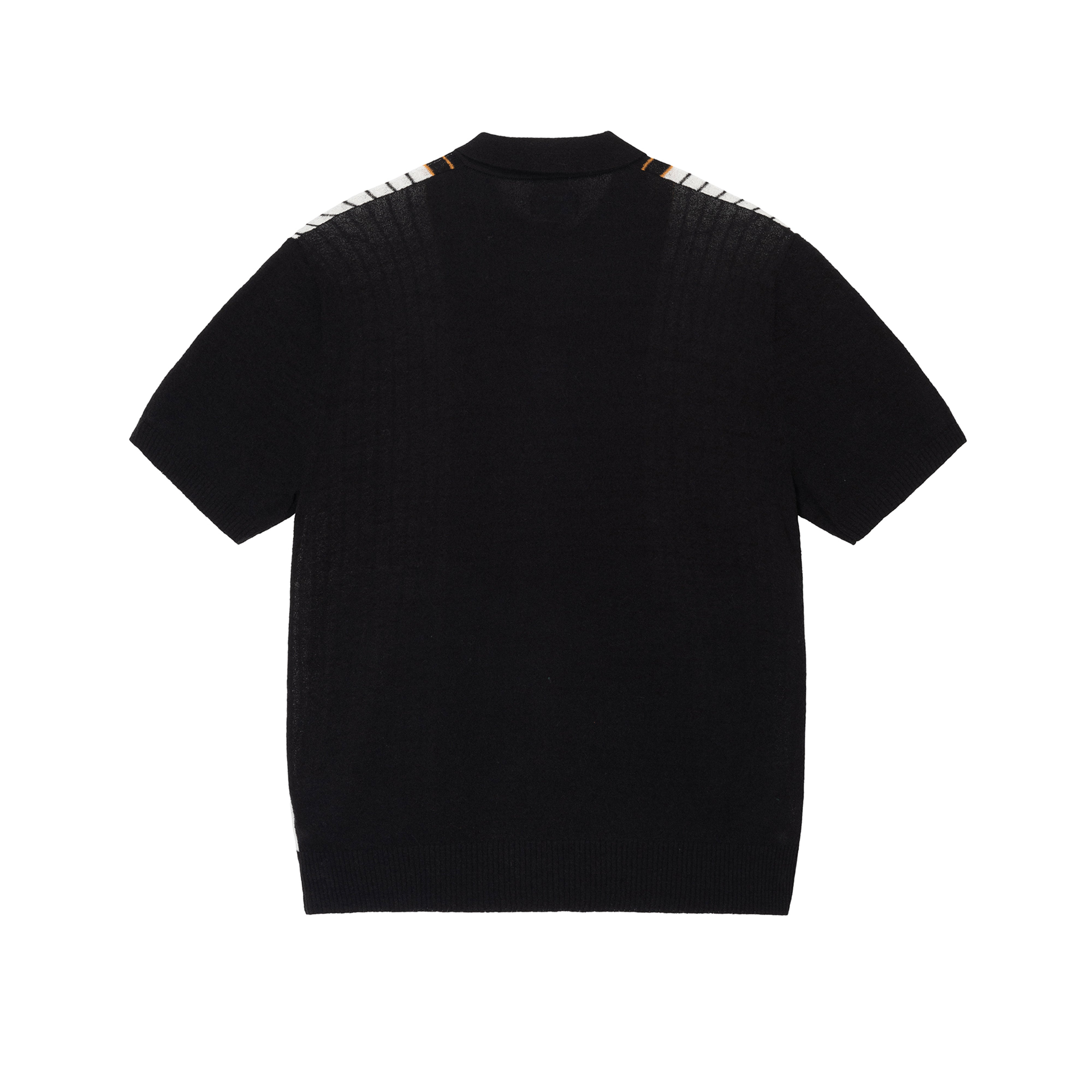 Stussy Men's Textured Ss Polo Sweater (Black Stripe) | Dover