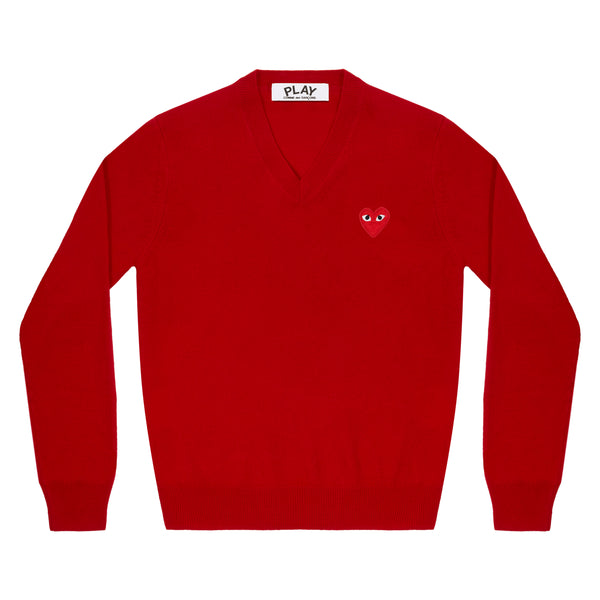 Play - Red V-Neck Sweater - (Red)