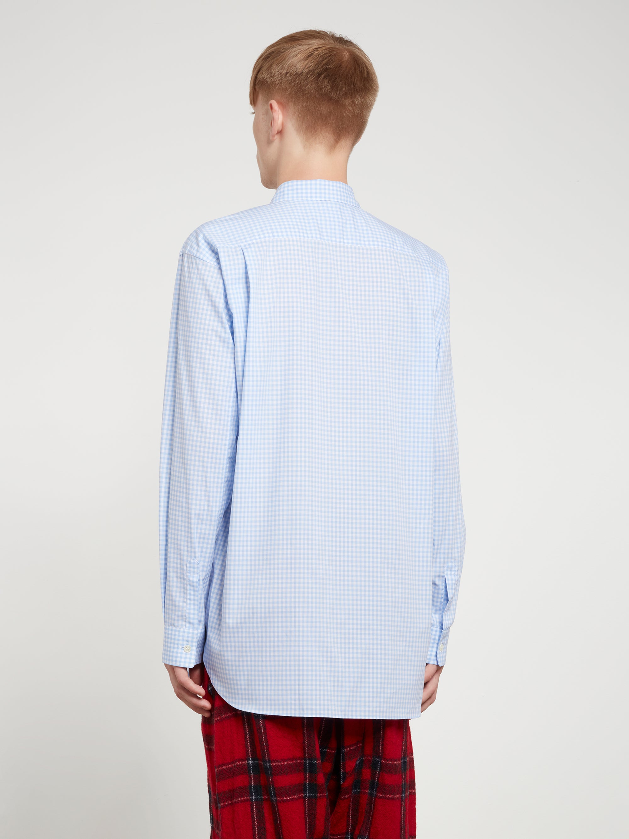 CDG Shirt Forever - Classic Fit Checked Shirt - (Blue) view 4