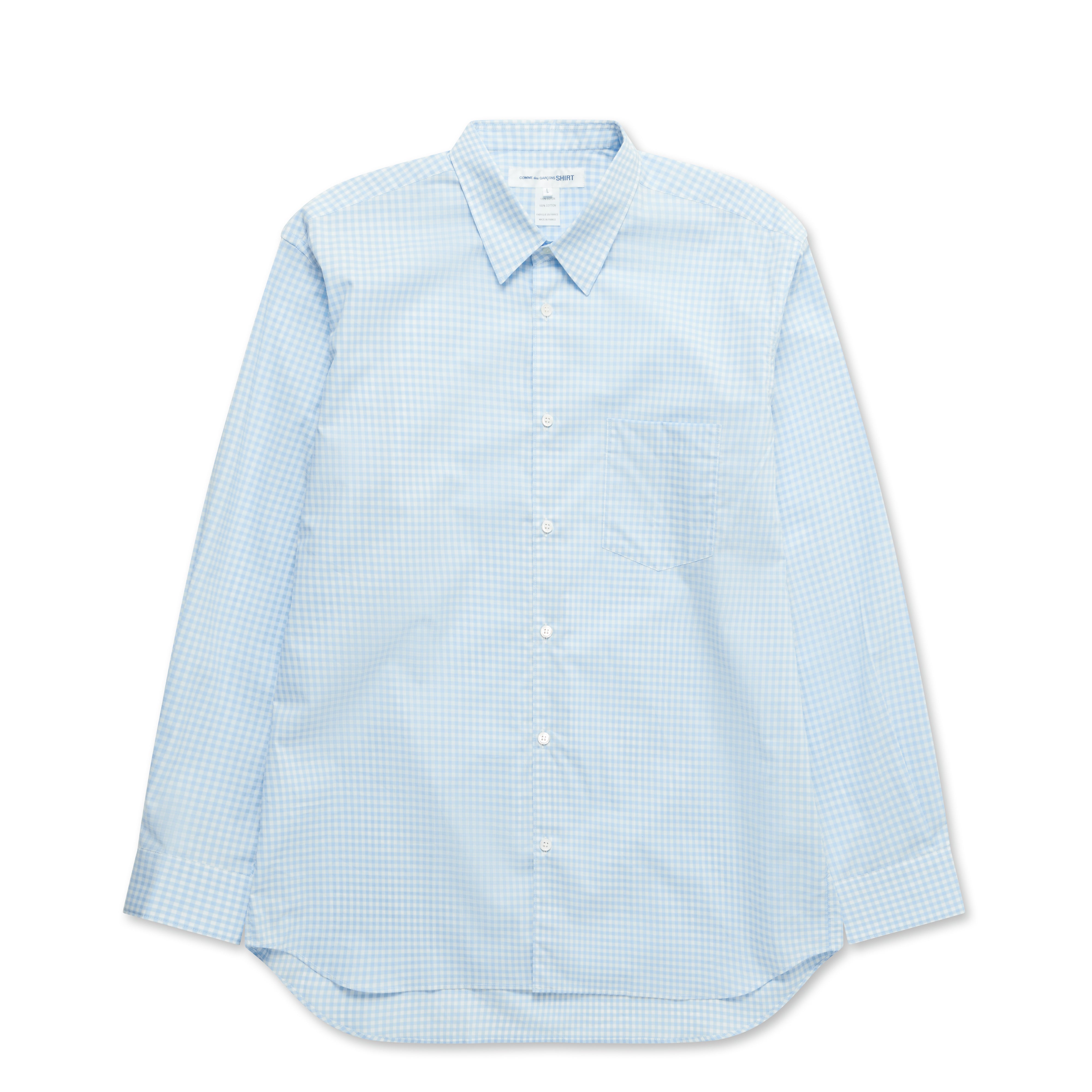 CDG Shirt Forever Wide Fit Striped Woven Cotton Shirt (Blue