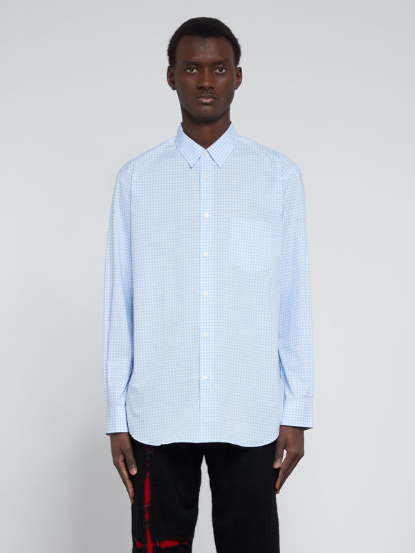 CDG Shirt Forever - Classic Fit Cotton Shirt - (Blue Gingham)