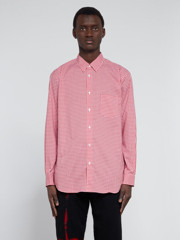 CDG Shirt Forever - Classic Fit Cotton Shirt - (Red Gingham)