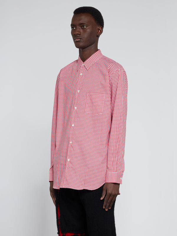 CDG Shirt Forever - Classic Fit Cotton Shirt - (Red Gingham)